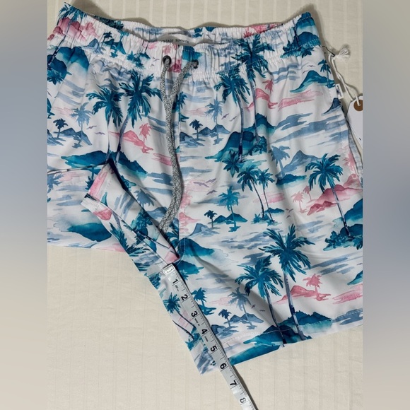 VINTAGE SUMMER 4-Way Stretch Volley Swim Trunk Shorts Tropical Men’s Medium NWT - Picture 9 of 12